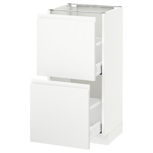 METOD / MAXIMERA Base cabinet with 2 drawers, white, Voxtorp matt white white, 40x37 cm