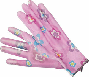 Vorel Garden Gloves Flowers Size 10, pink