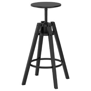 DALFRED Bar stool, black, 63-74 cm