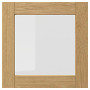 FORSBACKA Glass door, oak, 40x40 cm