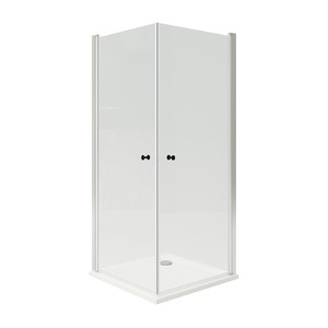 OPPEJEN / FOTINGEN Shower enclosure with 2 doors/tray, 90x90x205 cm