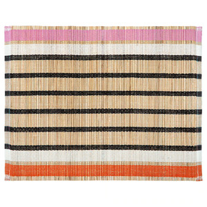 MÄVINN Place mat, banana fibre/stripe pattern, 35x45 cm