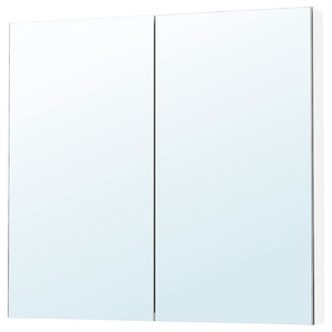 LETTAN Mirror cabinet with doors, mirror effect/mirror glass, 100x15x95 cm