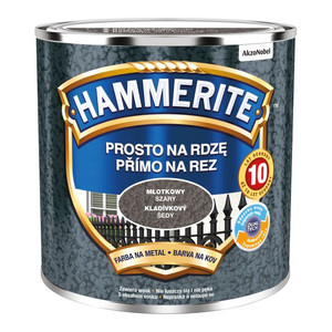 Hammerite Direct To Rust Metal Paint 0.25l, hammered grey