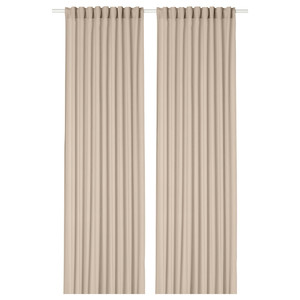 ROSENROBINIA Sheer curtains, 1 pair, beige, 145x300 cm