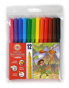 Koh-i-Noor Fibre Pens 12 Colours