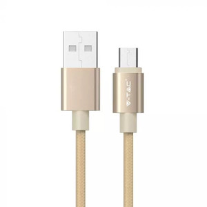 V-TAC Cable microUSB 1m 2.4A, gold