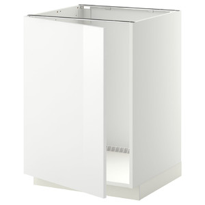 METOD Base cabinet for sink, white/Ringhult white, 60x60 cm
