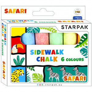Starpak Sidewalk Chalk 6 Colours Safari