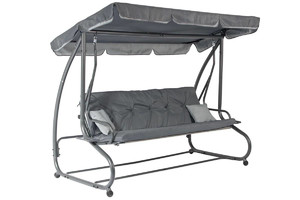 Large Garden Swing Seat Bed 2in1, grey