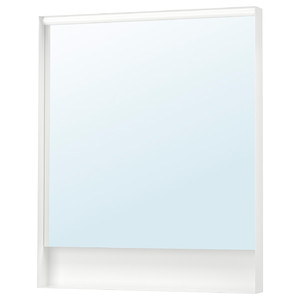 FAXÄLVEN Mirror with built-in lighting, 80x95 cm