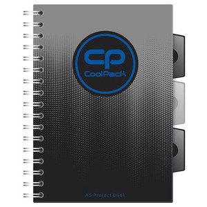 Spiral Notebook Project Book A5 100 Squared PP, grey