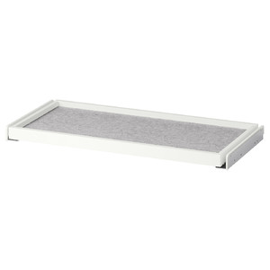 KOMPLEMENT Pull-out tray with drawer mat, white/light grey, 75x35 cm