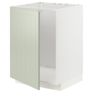 METOD Base cabinet for sink, white/Stensund light green, 60x60 cm
