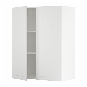 METOD Wall cabinet with shelves/2 doors, white/Stensund white, 80x100 cm
