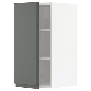 METOD Wall cabinet with shelves, white/Voxtorp dark grey, 30x60 cm