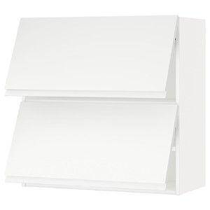 METOD Wall cabinet horizontal w 2 doors, white/Voxtorp matt white, 80x80 cm