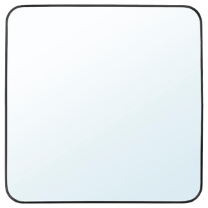 LINDBYN Mirror, black, 60x60 cm