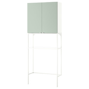 ENHET Storage combination, white/pale grey-green, 80x32x204 cm