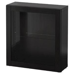 BESTÅ Shelf unit with glass door, Sindvik black-brown, 60x20x64 cm