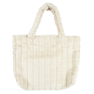 Shopper Bag, faux fur, cream