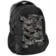 School Backpack Camo, black/grey