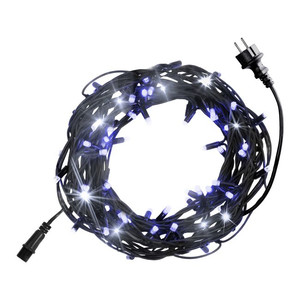 Christmas Lights In-/Outdoor 100 LED 9.9m, flash, cool white/blue