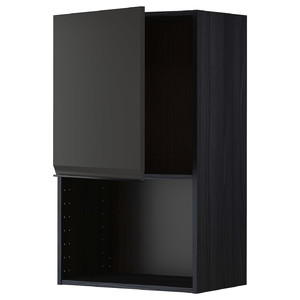 METOD Wall cabinet for microwave oven, black/Upplöv matt anthracite, 60x100 cm