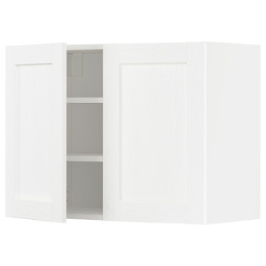 METOD Wall cabinet with shelves/2 doors, white Enköping/white wood effect, 80x60 cm