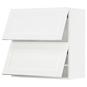 METOD Wall cabinet horizontal w 2 doors, white Enköping/white wood effect, 80x80 cm
