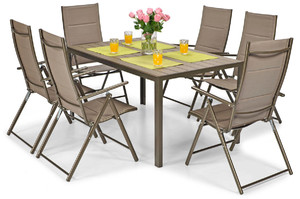 Large Outdoor Furniture Set Modena, brown