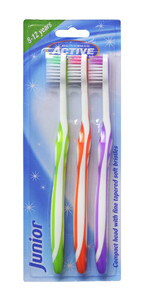 Beauty Formulas Active Oral Care Junior Toothbrush (8-12 years) 3pcs