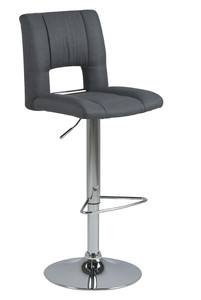 Bar Stool Sylvia, dark grey/brushed metal