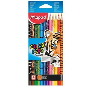 Maped Colour Pencils Triangular Animals 12 Colours