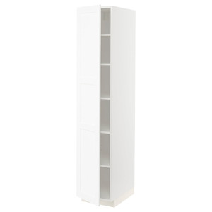METOD High cabinet with shelves, white Enköping/white wood effect, 40x60x200 cm