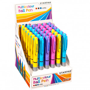 Starpak Multicolour Ball Pen with Grip 3 Ink Colours 36pcs