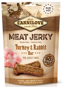 Carnilove Dog Snacks Meat Jerky Turkey & Rabbit Bar 100g