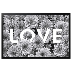 BJÖRKSTA Picture and frame, flower love/black, 118x78 cm