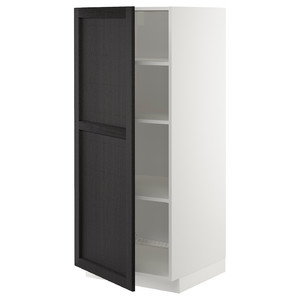 METOD High cabinet with shelves, white/Lerhyttan black stained, 60x60x140 cm