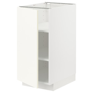 METOD Base cabinet with shelves, white/Vallstena white, 40x60 cm
