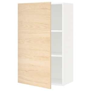 METOD Wall cabinet with shelves, white/Askersund light ash effect, 60x100 cm