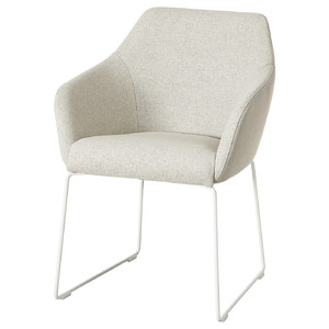 TOSSBERG Chair, metal white/Gunnared beige