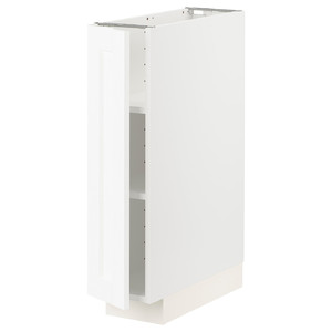 METOD Base cabinet with shelves, white Enköping/white wood effect, 20x60 cm