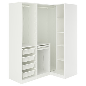 PAX / FYRUDDEN Corner wardrobe, white/blue, 161/111x201 cm