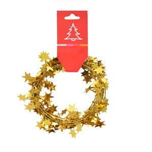 Christmas Garland Stars 270cm, gold