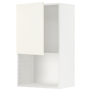 METOD Wall cabinet for microwave oven, white/Vallstena white, 60x100 cm