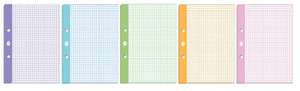Binder Insert Sheet Paper Refill A5 Colour 5x 50 Sheets