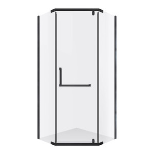 Durasan Shower Enclosure Cabin Diamond Black 80 x 80 x 195 cm, transparent