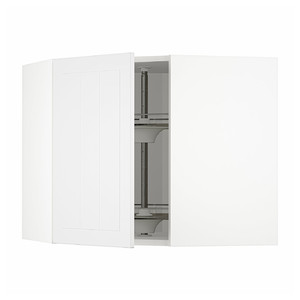METOD Corner wall cabinet with carousel, white/Stensund white, 68x60 cm