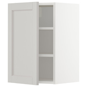 METOD Wall cabinet with shelves, white/Lerhyttan light grey, 40x60 cm